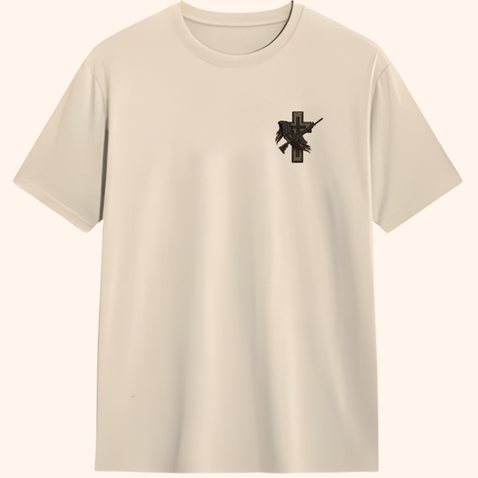 Faith Over Fear – Armed for Both Tee – Sand