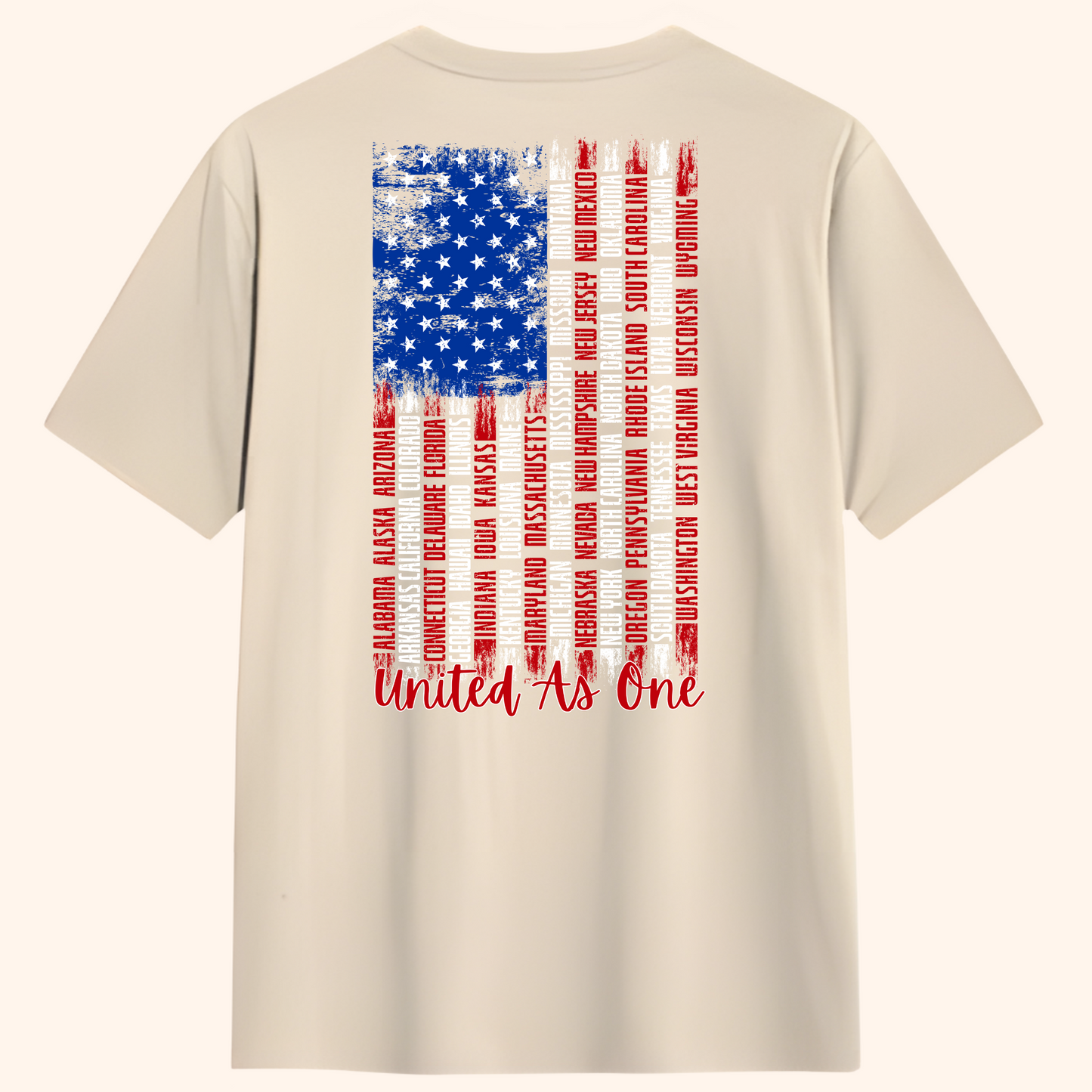 United As One States Flag Tee – Sand