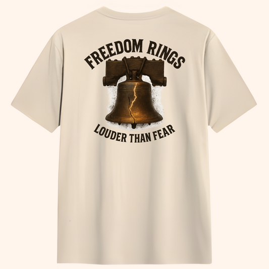 Freedom Rings Louder Than Fear Tee – Sand