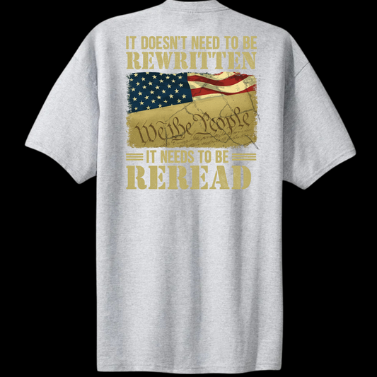 Rewritten or Reread Constitution Tee – Ash Gray
