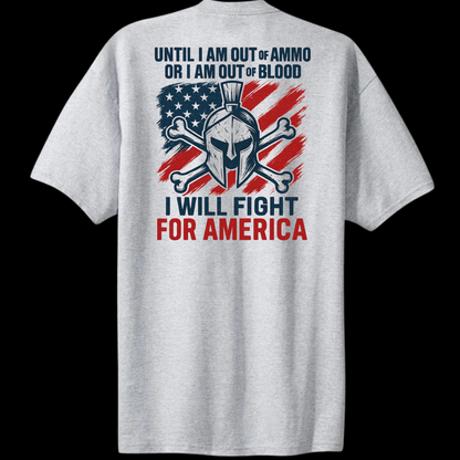 I Will Fight for America Tee –Ash Gray
