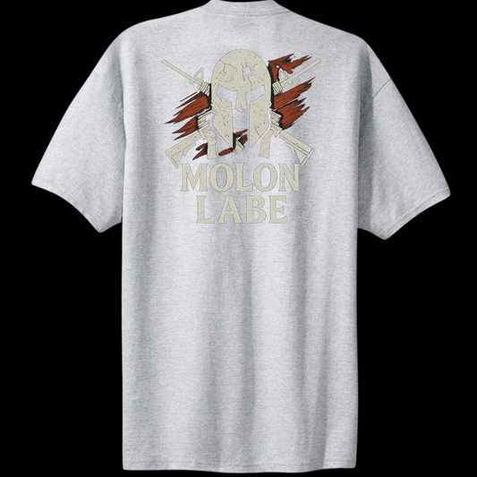 Molon Labe Spartan Tee – Ash Gray