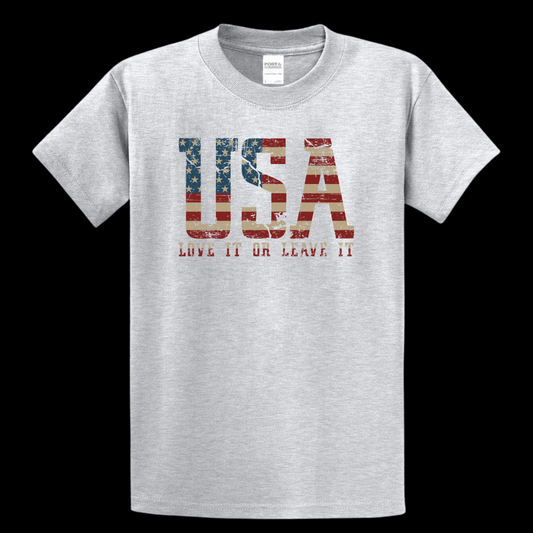 USA – Love It or Leave It Tee – Ash Gray