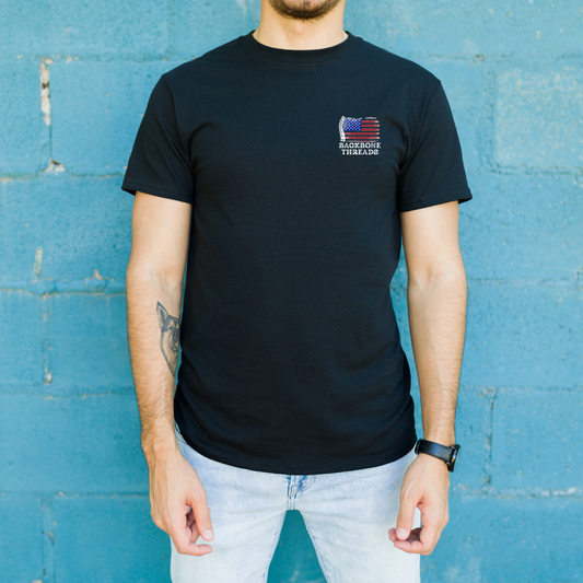 Freedom Vertical Flag Tee – Black