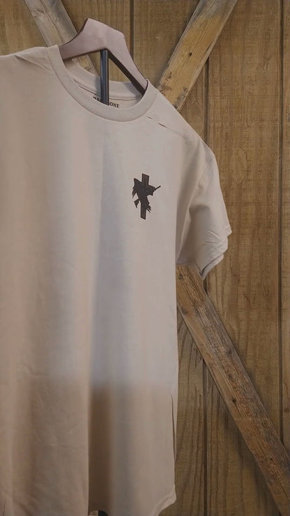 Faith Over Fear – Armed for Both Tee – Sand